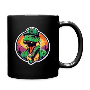 T-Rex Cap Rétro Soleil Couchant - Mug uni - noir - Droite