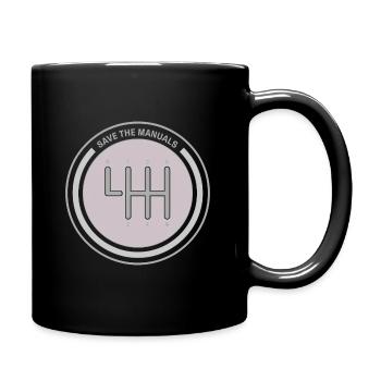 Manualschaltung Emblem Save the Manuals - Tasse einfarbig - Schwarz - Rechts