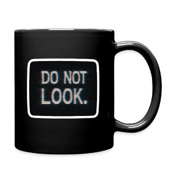 Do Not Look Minimalist Glitch - Full Colour Mug - black - Right