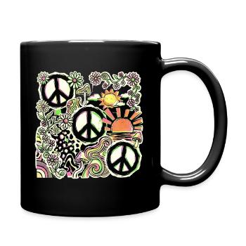 Paix Hippie, Flower Stop The War - Mug uni - noir - Droite