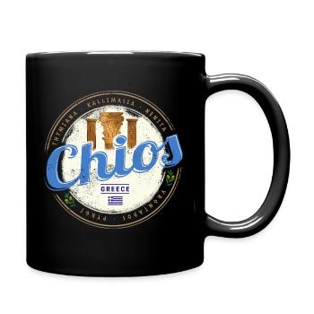 Chios Insel in Griechenland Retro Vintage Souvenir - Tasse einfarbig - Schwarz - Rechts
