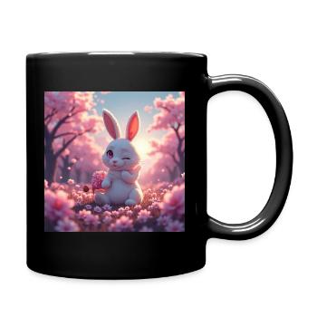 Osterhase - Tasse einfarbig - Schwarz - Rechts