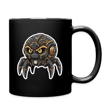 Steampunk Schwarze Uhrmacher-Spinnen-Wächter - Tasse einfarbig - Schwarz - Rechts