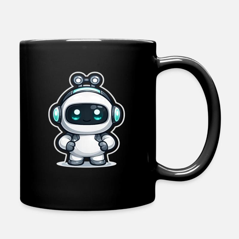 Copilot KI-Roboter-Maskottchen niedlicher Entwickler-Aufkleber - Tasse einfarbig - Schwarz
