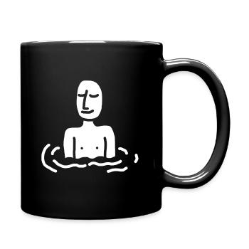 Serene Waters Minimalistische Linienkunst - Tasse einfarbig - Schwarz - Rechts