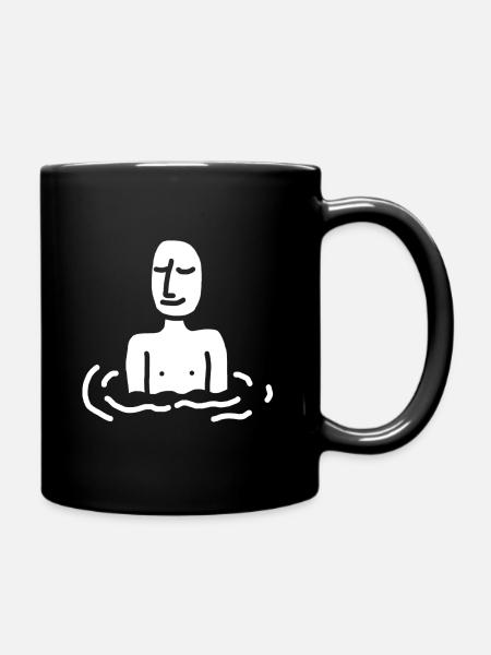 Serene Waters Minimalist Line Art - Full Colour Mug - black