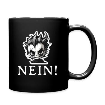 Spukskull Nein Sticker Design - No - Nein - Tasse einfarbig - Schwarz - Rechts