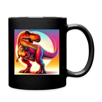 Dinosaurier - Tasse einfarbig - Schwarz - Rechts