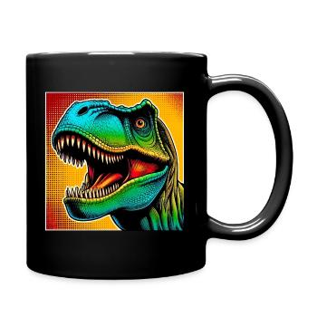 Dinosaurier - Tasse einfarbig - Schwarz - Rechts