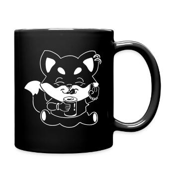 Metal-Fuchs mit Dose - Tasse einfarbig - Schwarz - Rechts