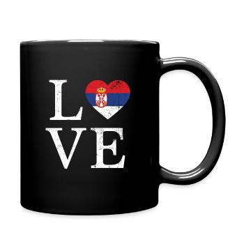 Love Serbia - Full Colour Mug - black - Right