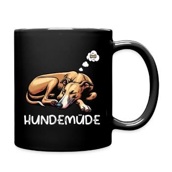 Hundemüde Whippet Windhund Whippets Whippethalter - Tasse einfarbig - Schwarz - Rechts