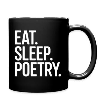 Eat Sleep Poetry Typography - Full Colour Mug - black - Right