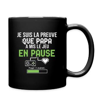 Pause Pixel Vert – Jeu Retro - Mug uni - noir - Droite