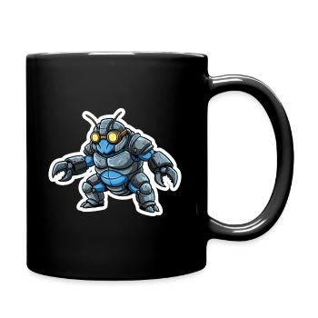 Guerrier_Bionique_Steampunk_Armure_Acier_Bleu - Tasse einfarbig - Schwarz - Rechts