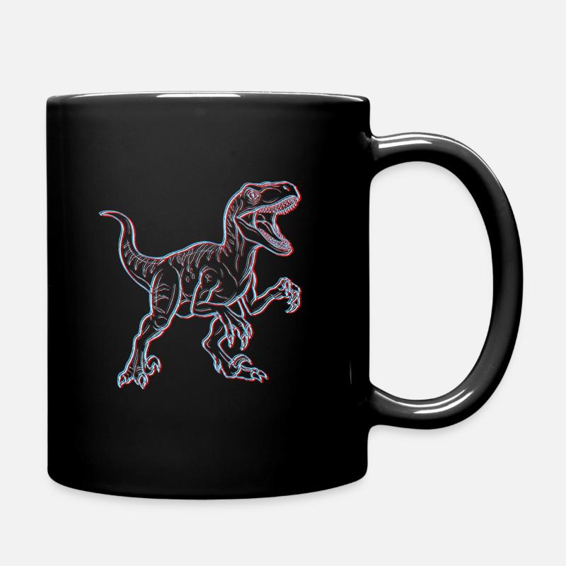 Squelette 3D de dinosaure néon - Mug uni - noir