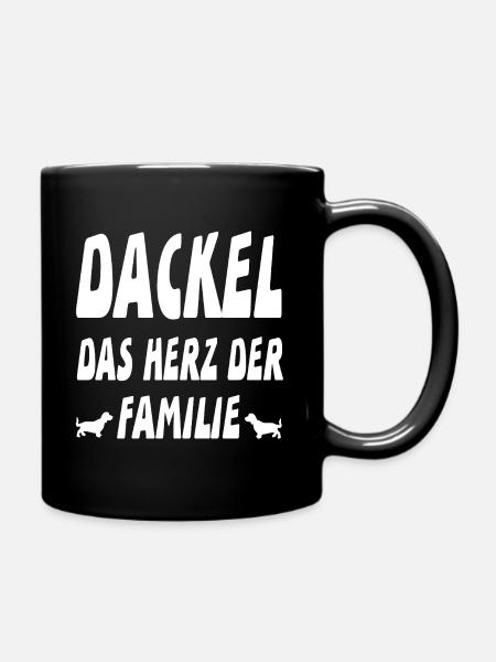 Dackel - Tasse einfarbig - Schwarz