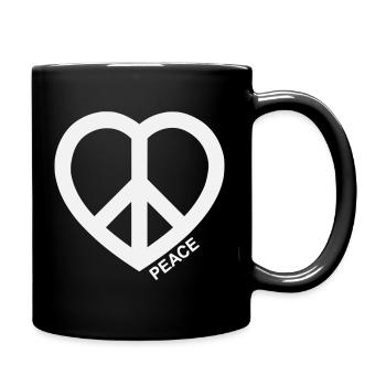 Heart Peace Symbol - Full Colour Mug - black - Right