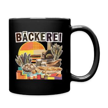 Bäckerei Bäcker Vintage - Tasse einfarbig - Schwarz - Rechts