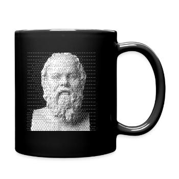 Portrait en demi-ton de Socrate. - Mug uni - noir - Droite
