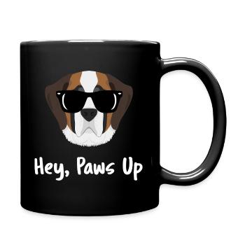 Cool Saint Bernard Sunglasses Paws Up Dog - Full Colour Mug - black - Right