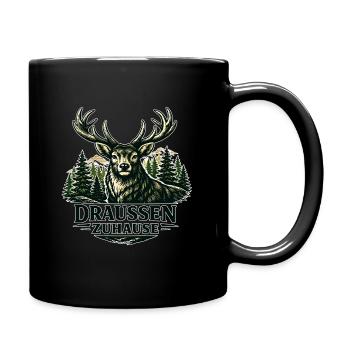 Draußen Zuhause Hirsch Natur Outdoor - Tasse einfarbig - Schwarz - Rechts