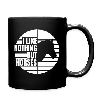Ich mag Pferde - Tasse einfarbig - Schwarz - Rechts