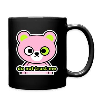 Neon Rebel Bär – Do Not Trust Me - Tasse einfarbig - Schwarz - Rechts