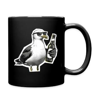 Möwe Bier Küste - Tasse einfarbig - Schwarz - Rechts