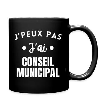 City Hall Quote Humour J'peuxPas J'Ai City Council - Mug uni - noir - Droite