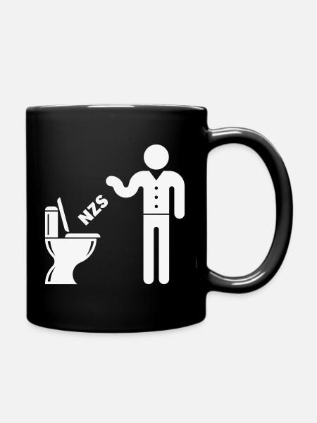 NZS In’s Klo, In Die Toilette! Gegen Rechts White - Tasse einfarbig - Schwarz