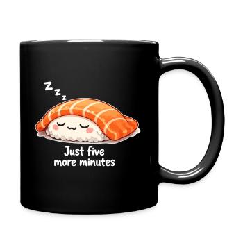 Sushi Kawaii endormi : encore cinq minutes - Mug uni - noir - Droite