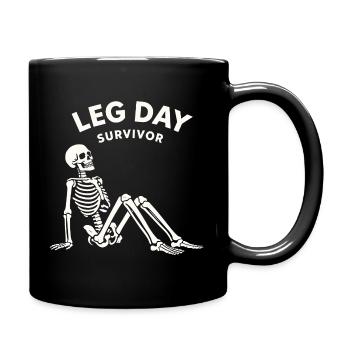 Leg Day Survivor – Chemise humoristique de fitness - Mug uni - noir - Droite