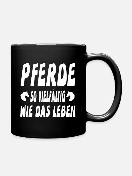 Pferde - Tasse einfarbig - Schwarz