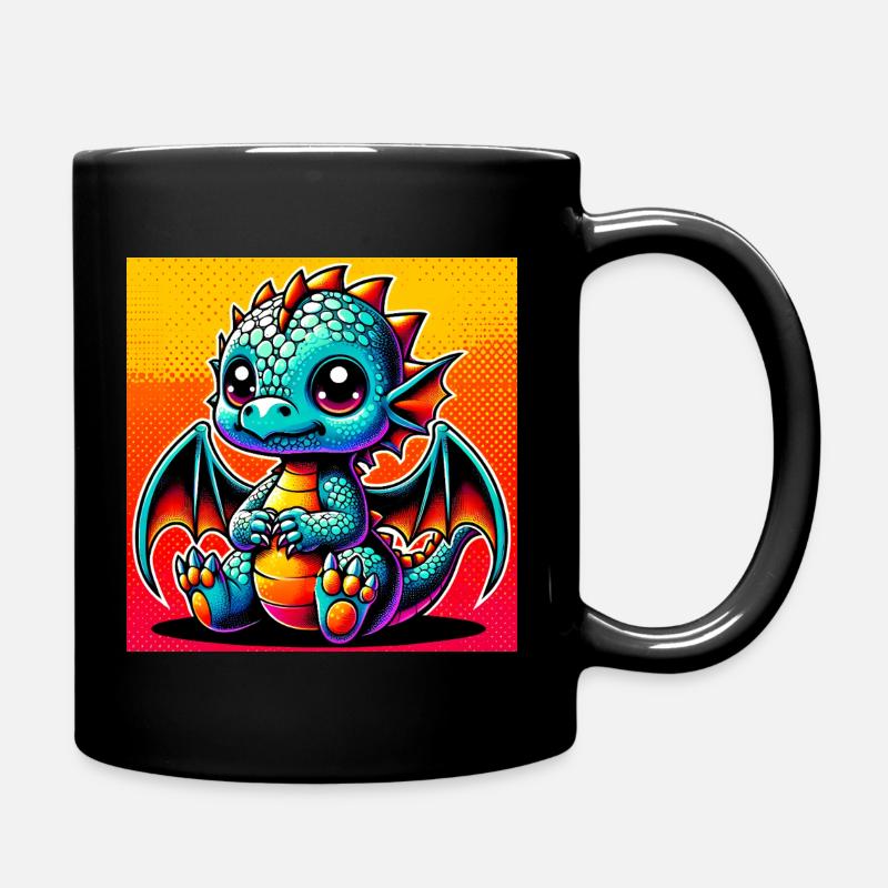 Drache - Tasse einfarbig - Schwarz