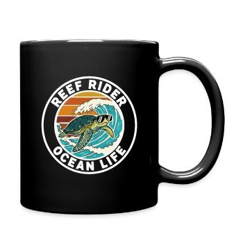 Surf Reef Rider Ocean Life Turtle - Full Colour Mug - black - Right