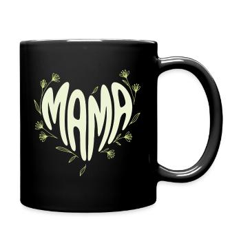 Cœur de Maman Fleur - Mug uni - noir - Droite