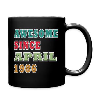 Colourful anniversary since April 1986 - Full Colour Mug - black - Right