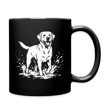 Labrador Water Splash Dog Lover Shirt - Full Colour Mug - black - Right