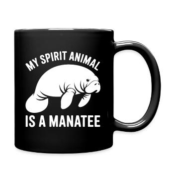 Manatee Spirit Animal - Full Colour Mug - black - Right