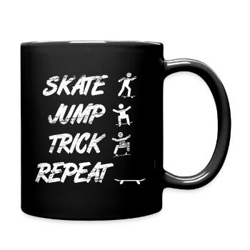 Skate Jump Trick Wiederholung - Tasse einfarbig - Schwarz - Rechts
