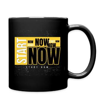 Start Now Bold Typography - Full Colour Mug - black - Right
