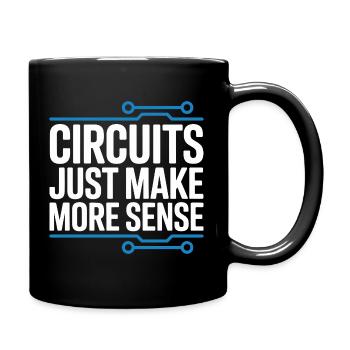 Circuits make technology more meaningful - Full Colour Mug - black - Right