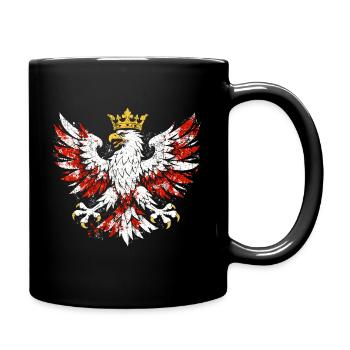 Blason polonais de l’aigle Polska : design grunge or - Mug uni - noir - Droite