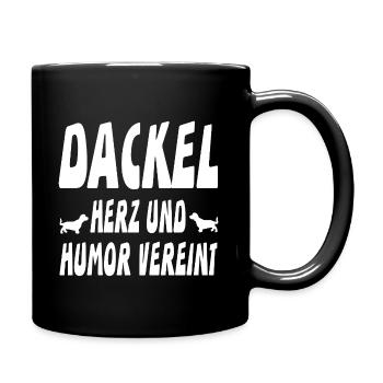 Dackel - Tasse einfarbig - Schwarz - Rechts