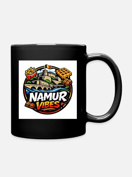 Namur Streetwear Culture Logo – Belgium Urban - Full Colour Mug - black