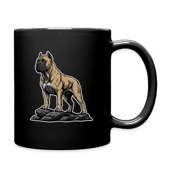 Chien Cane Corso sur Rocher Portrait Puissant - Mug uni - noir - Droite