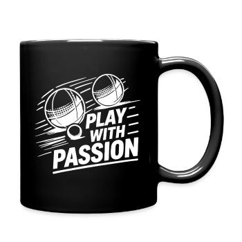 Jouez avec passion Boule Petanque Sport - Mug uni - noir - Droite