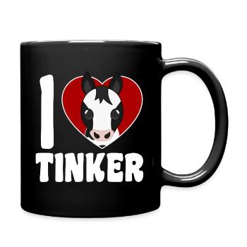 J’adore les chevaux bricoleurs - Cœur - Mug uni - noir - Droite