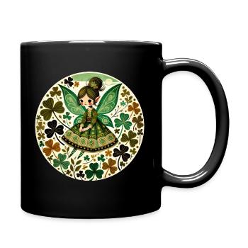 Jardin du trèfle des fées émeraude - Mug uni - noir - Droite